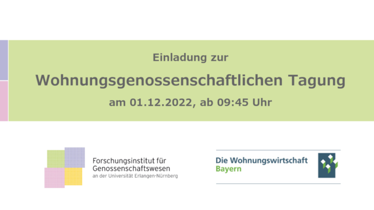 Tagung „Krieg, Energiekrise, Inflation: Folgen für Wohnungsmarkt und Wohnungsgenossenschaften“ am 01.12.2022